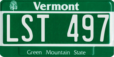 VT license plate LST497