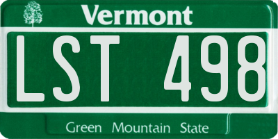 VT license plate LST498