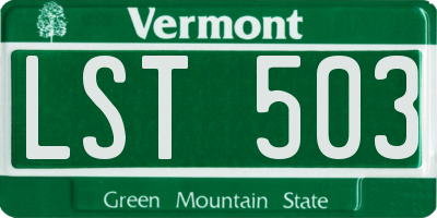 VT license plate LST503