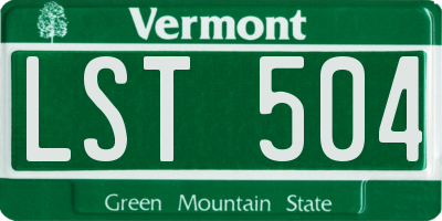 VT license plate LST504