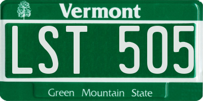 VT license plate LST505