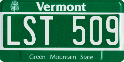 VT license plate LST509