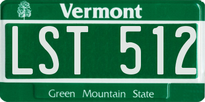 VT license plate LST512