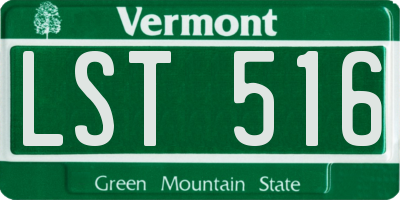 VT license plate LST516