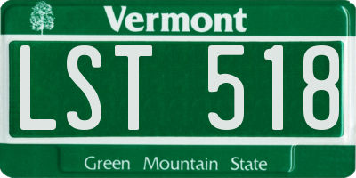 VT license plate LST518