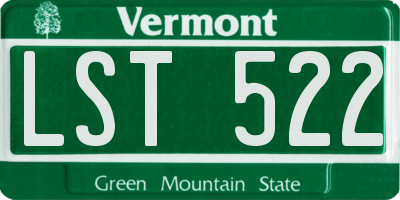 VT license plate LST522