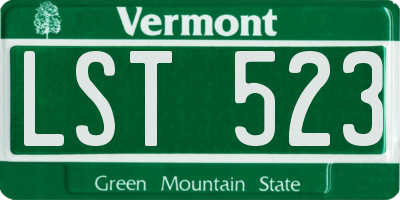 VT license plate LST523
