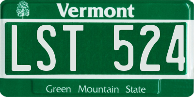 VT license plate LST524