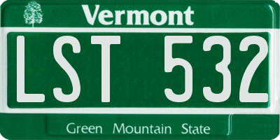 VT license plate LST532
