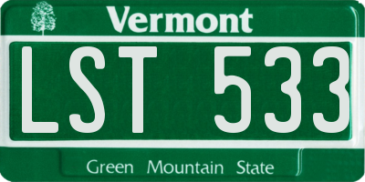 VT license plate LST533