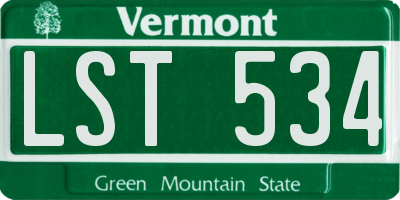 VT license plate LST534