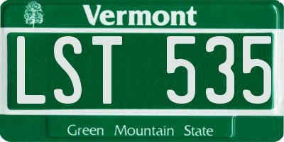 VT license plate LST535