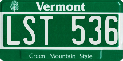 VT license plate LST536