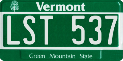 VT license plate LST537