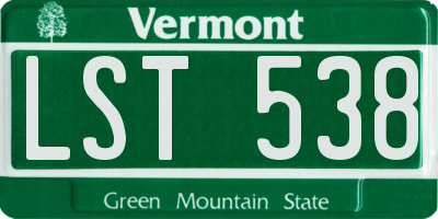 VT license plate LST538