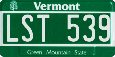 VT license plate LST539