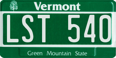 VT license plate LST540