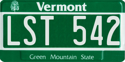 VT license plate LST542