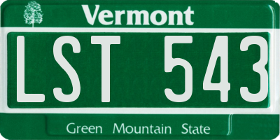 VT license plate LST543