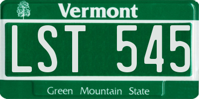 VT license plate LST545
