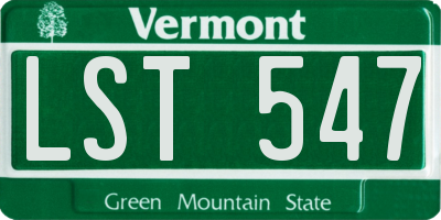 VT license plate LST547
