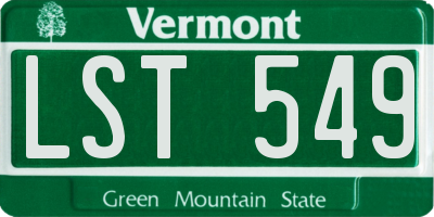 VT license plate LST549