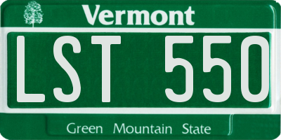 VT license plate LST550