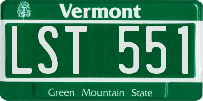 VT license plate LST551