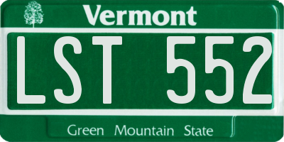 VT license plate LST552
