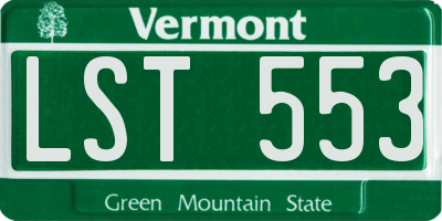 VT license plate LST553