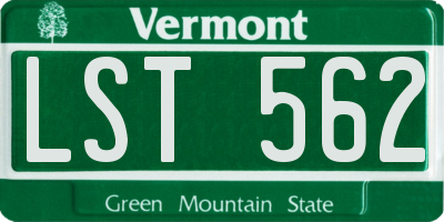 VT license plate LST562