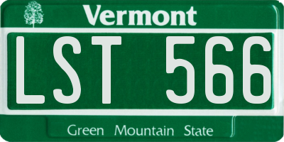 VT license plate LST566
