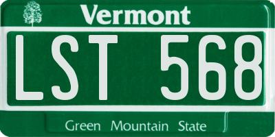 VT license plate LST568