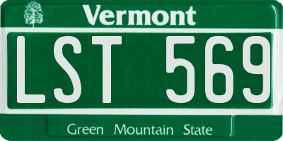 VT license plate LST569