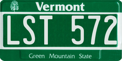 VT license plate LST572