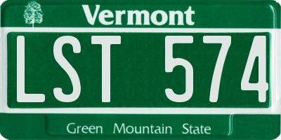 VT license plate LST574