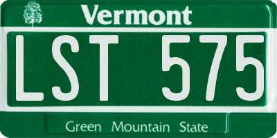 VT license plate LST575