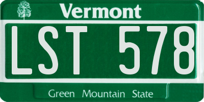 VT license plate LST578