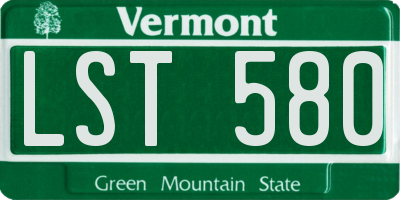 VT license plate LST580