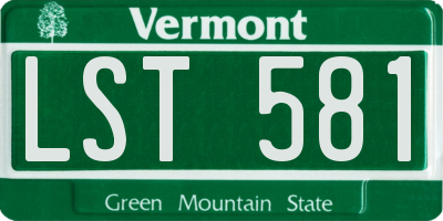 VT license plate LST581