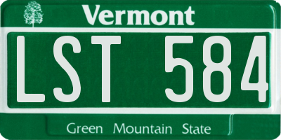 VT license plate LST584
