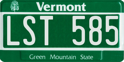 VT license plate LST585
