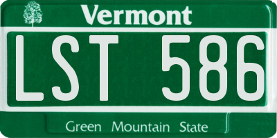 VT license plate LST586