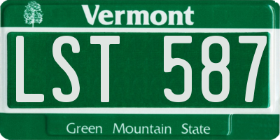 VT license plate LST587