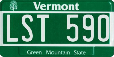 VT license plate LST590