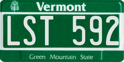 VT license plate LST592