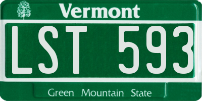 VT license plate LST593