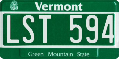 VT license plate LST594