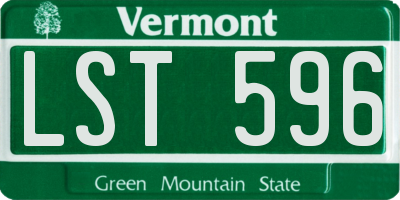 VT license plate LST596