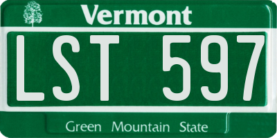 VT license plate LST597